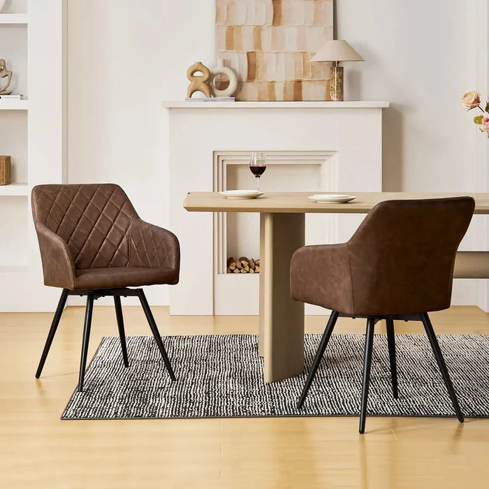Moree Faux Leather Swivel Dining Chair