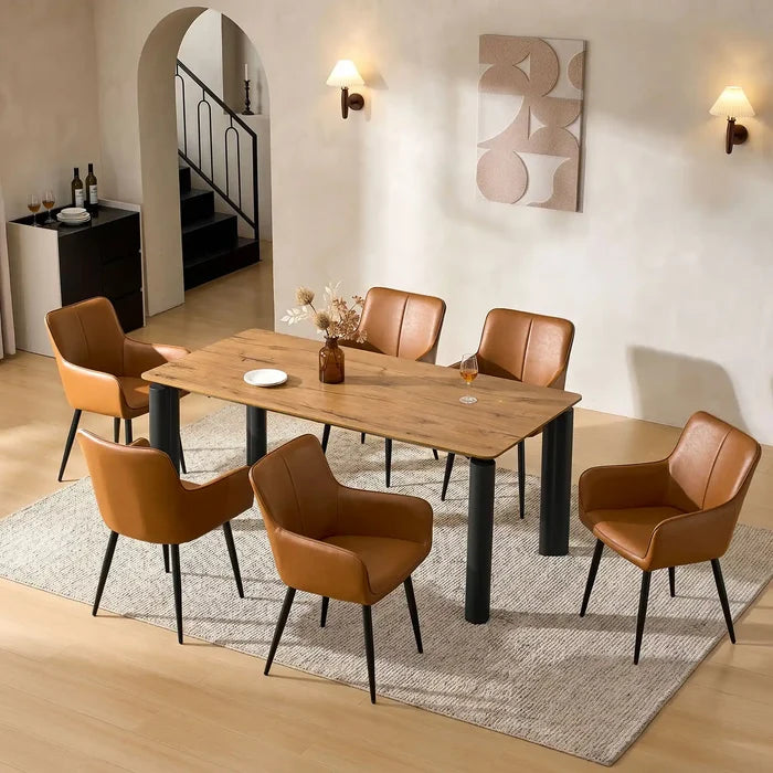 Brown / Set of 6 / Faux Leather