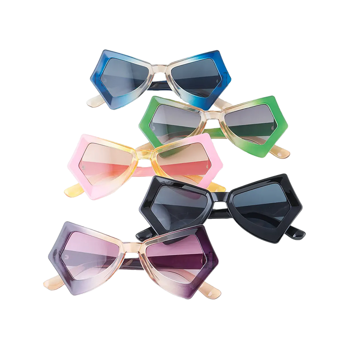 Multi Watercolor Sharp Sunglasses
