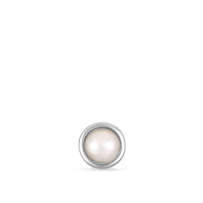 Natural Pearl Threaded Stud Earring With Titanium Backing