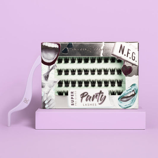 N.F.G. Super Pre-Glued Party Lashes + Tweezer Duo - Unicorn Cosmetics