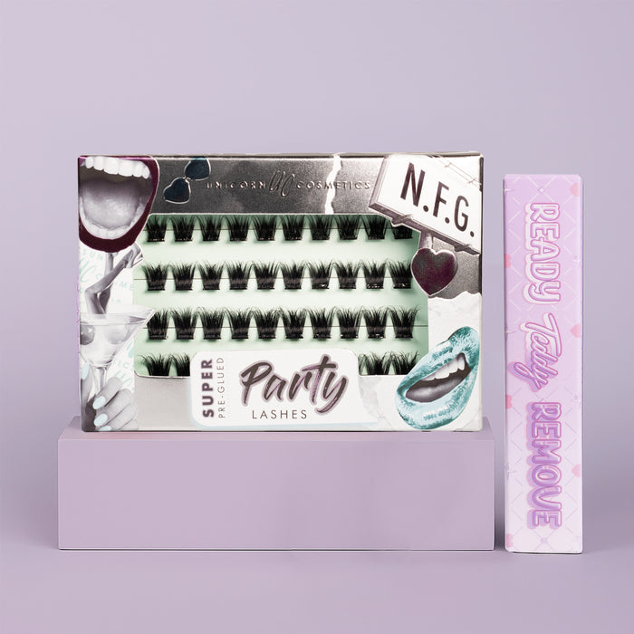 N.F.G. Super Pre-Glued Party Lashes + Remover Duo - Unicorn Cosmetics