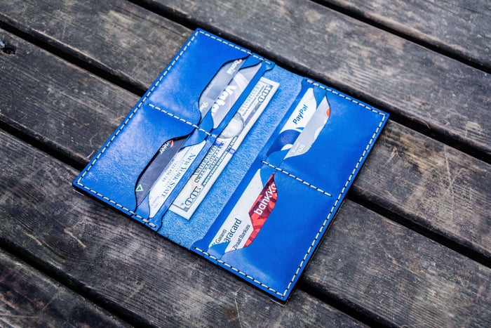 No.49 Handmade Leather Women Wallet - Blue