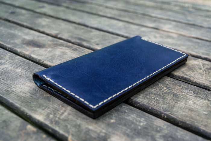 No.49 Handmade Leather Women Wallet - Navy Blue