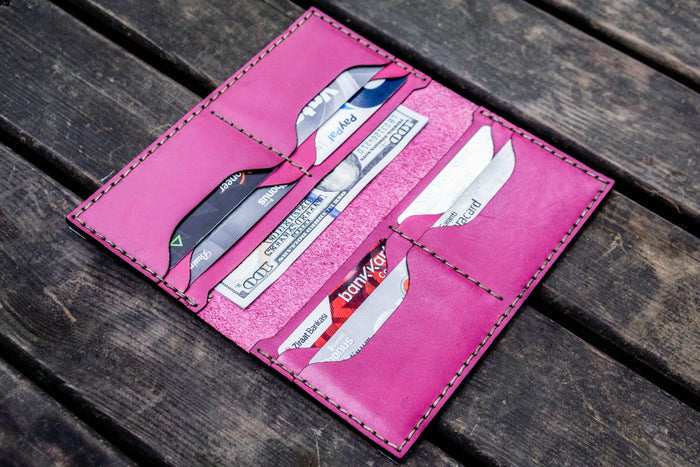 No.49 Handmade Leather Women Wallet - Pink