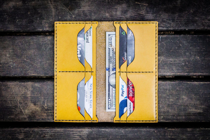 No.49 Handmade Leather Women Wallet - Yellow
