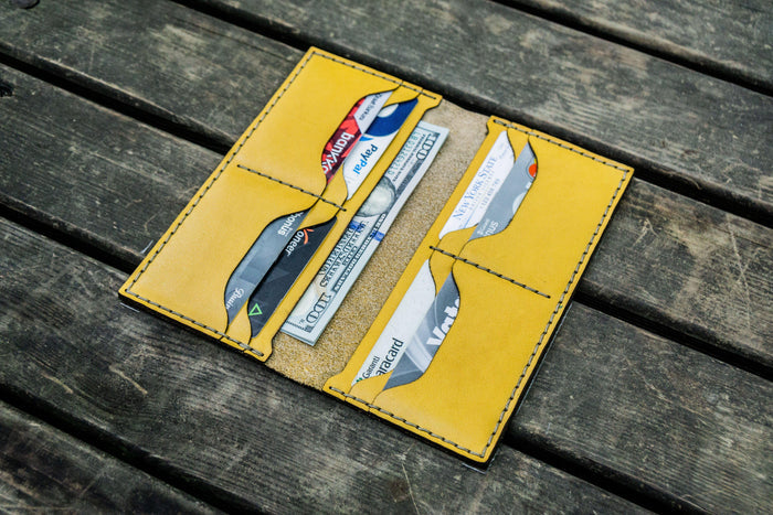 No.49 Handmade Leather Women Wallet - Yellow