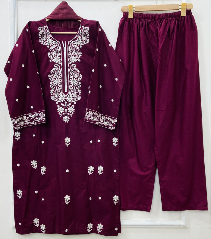 Noor e Eid 3PC (Cotton) D-505