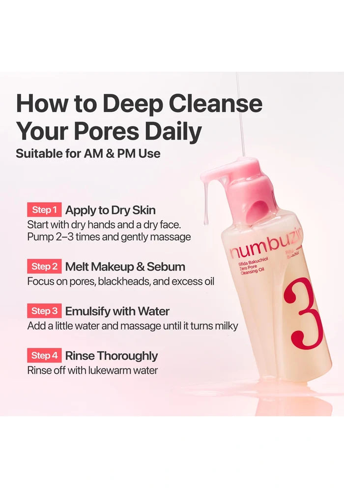 Cosmetic product with instructions on deep pore cleansing on a white background