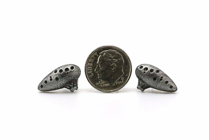 Zelda Earrings Ocarina of Time -Stainless Steel Stud- Legend of Zelda - Nintendo/Zelda Gift - LootCaveCo