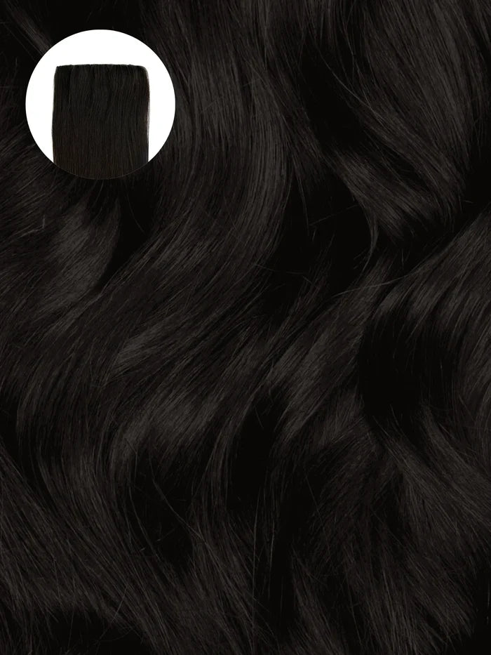 Off Black (1B) Invisible Clip-ins