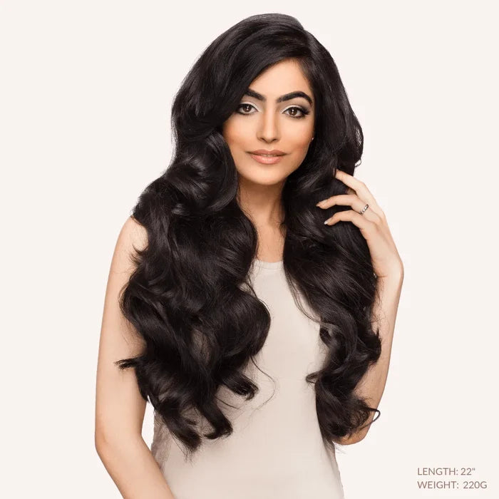 Off Black (1B) Thinning Hair and Invisible Clip-Ins Bundle