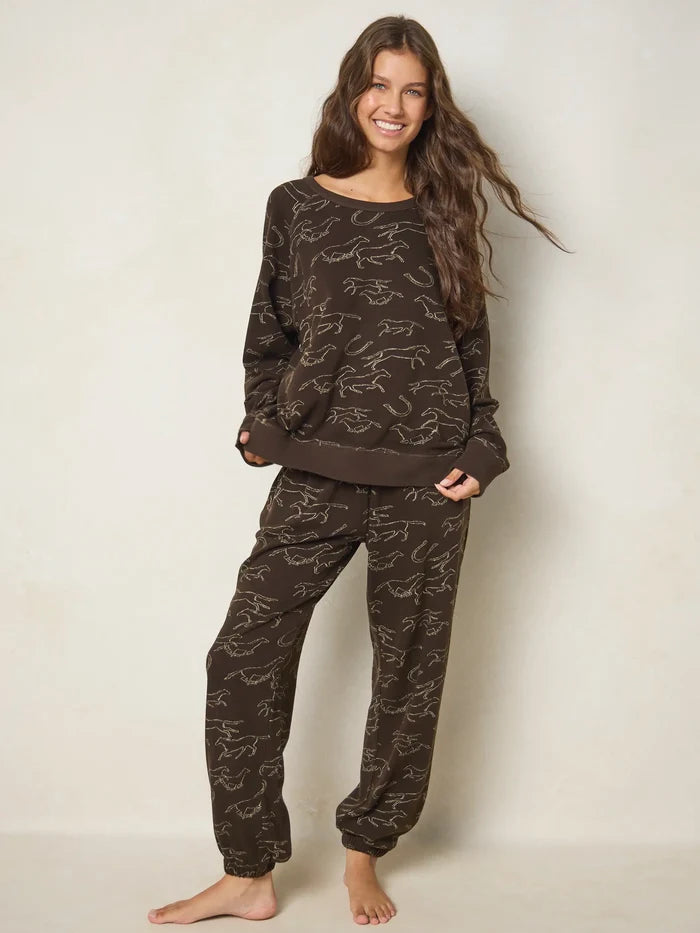Old School Cotton Sweatshirt - Western Wild Chocolate-view 5