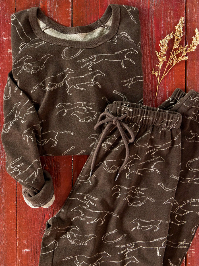 Old School Cotton Sweatshirt - Western Wild Chocolate-view 7