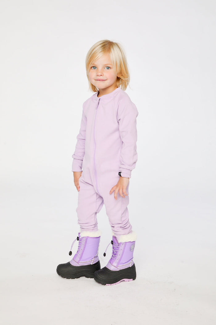 One Piece Thermal Underwear Lavender-2