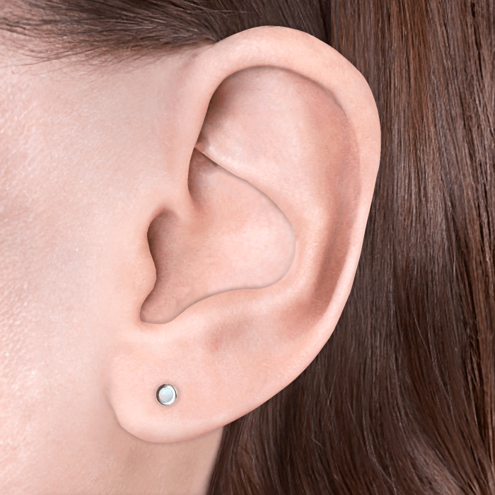 Opal Threaded Stud Earring With Titanium Backing