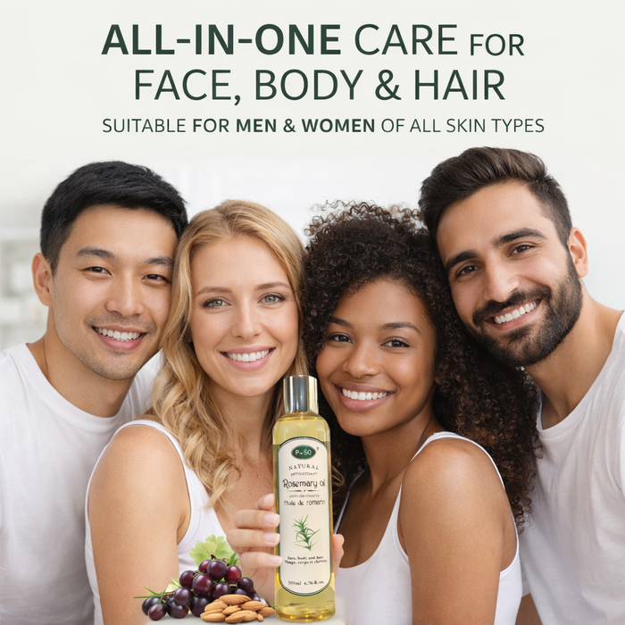 P+50 Rosemary Oil 200ml | Hair Growth Oil for Thicker, Longer & Stronger Hair | Scalp Treatment for Hair Loss & Healthy Growth