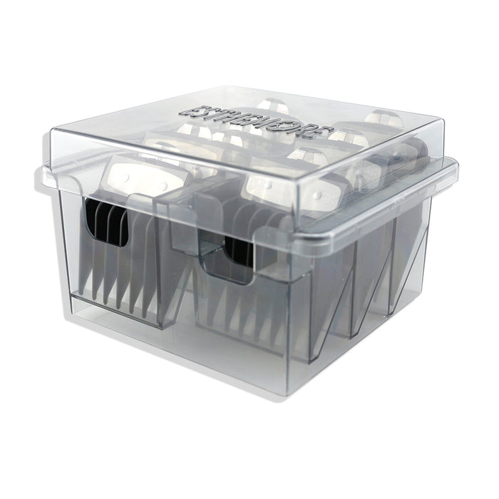 PALMS Transparent 8 Calipers Square Hair Clipper Guards Storage Box - Palms Fashion Inc.