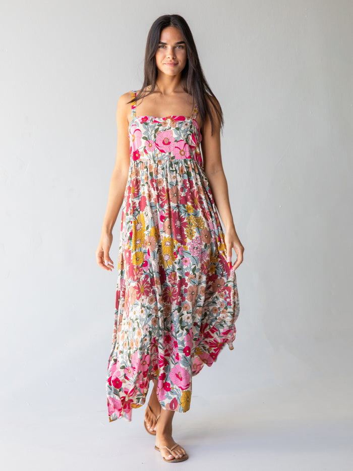 Patti Side Slit Maxi Dress - Vintage Summer Floral-view 1