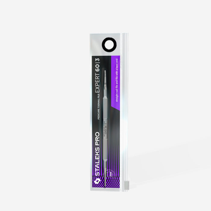 Pedicure toenail file - EXPERT 60 TYPE 3 (straight file and bent end file)-Abrasives-STALEKS PRO-Gel Essentialz