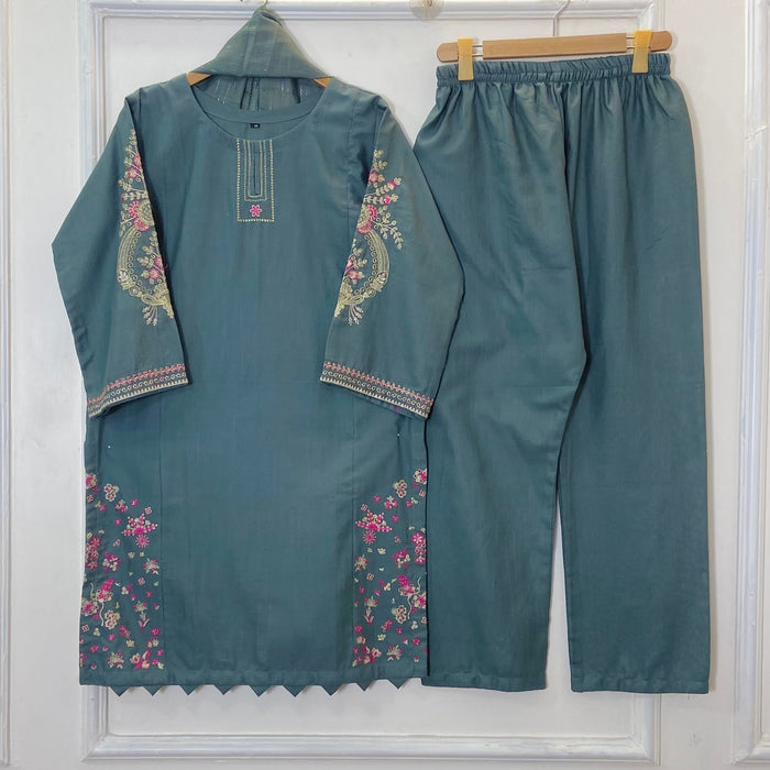 Petal Posh Embroidered 3PC (Khaddar) D-298