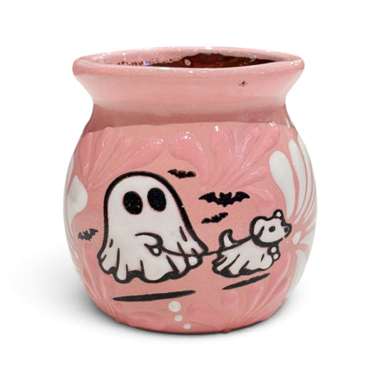 Pink Dog Trick or Treating Mug