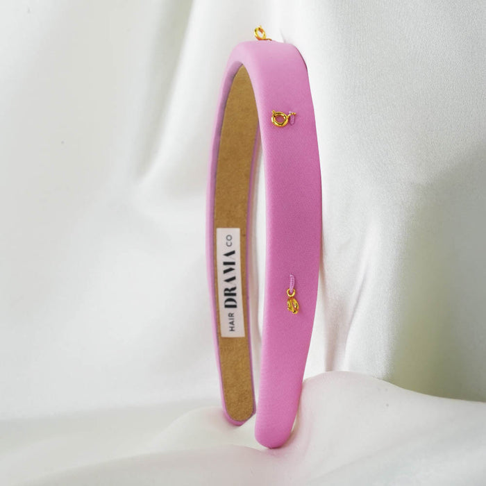 Pink Puff Hair Band - 5 Charms
