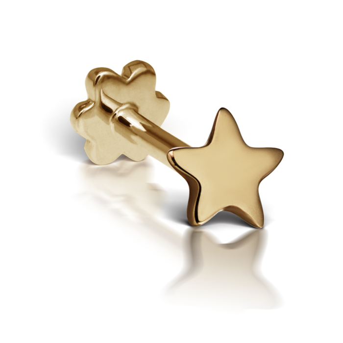 Plain Star Threaded Stud Earring With Titanium Backing