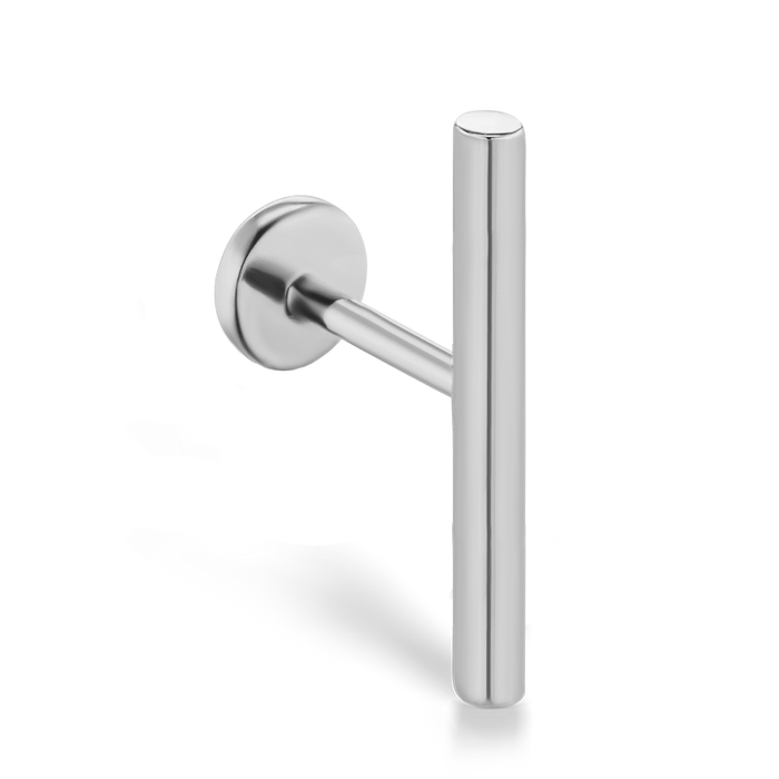 Polished Round Bar Threaded Stud Earring With Titanium Backing