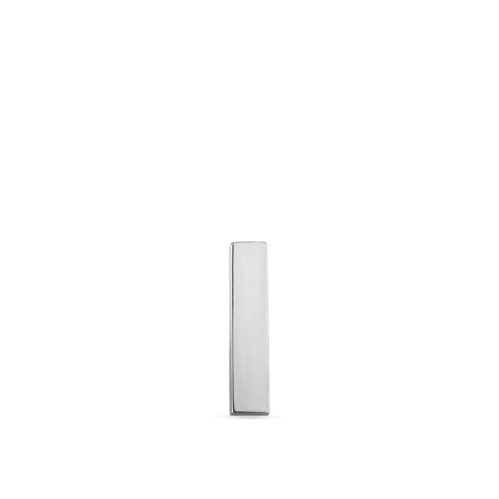 Polished Square Bar Threaded Stud Earring With Titanium Backing