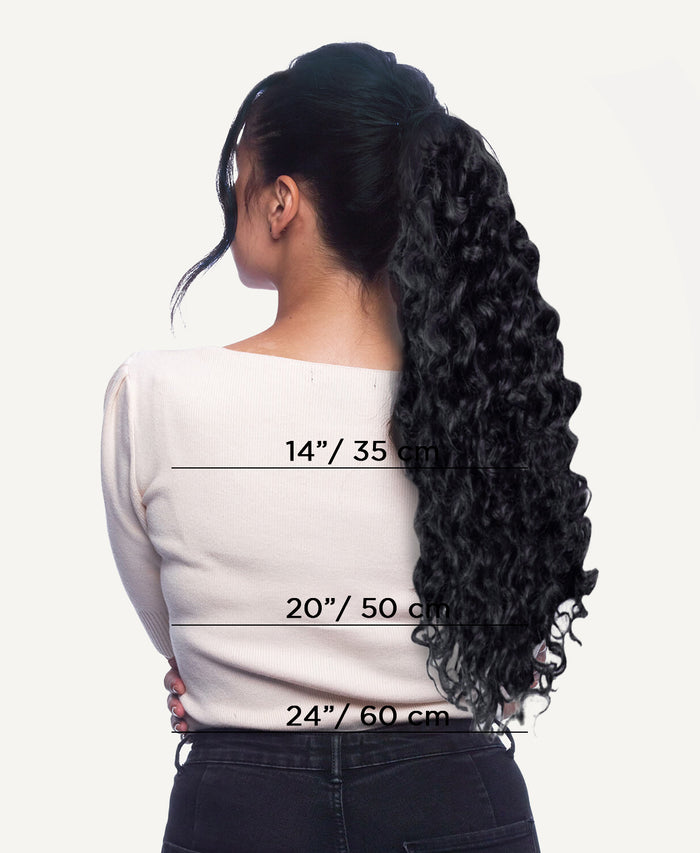 ponytail - curly(3a) ash brown balayage.