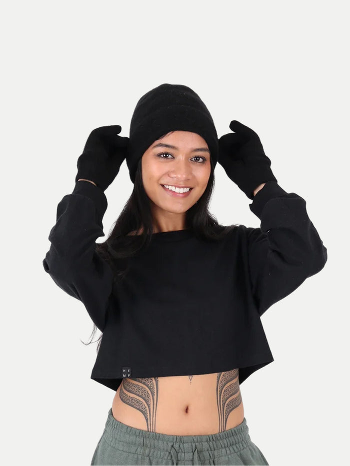 Possum Merino Gloves | Black-Image 2
