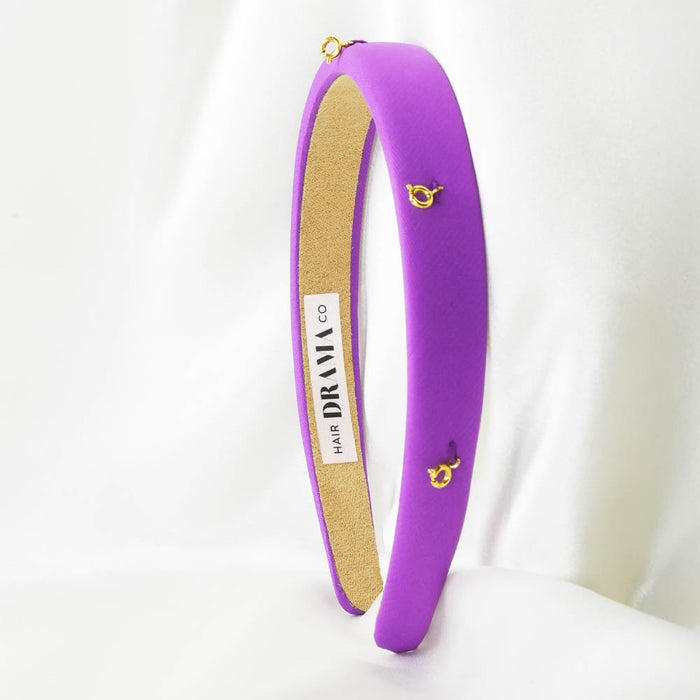 Purple Puff Hair Band - 5 Charms