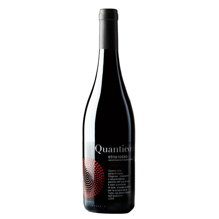 Quantico Etna red wine bottle (2020) with red circle label design