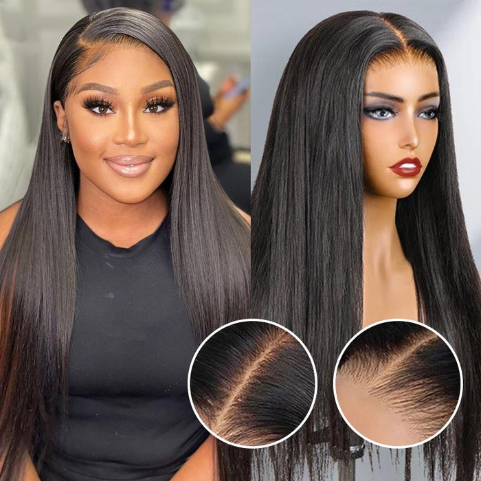 qvr glueless human hair wigs 180 density silky straight