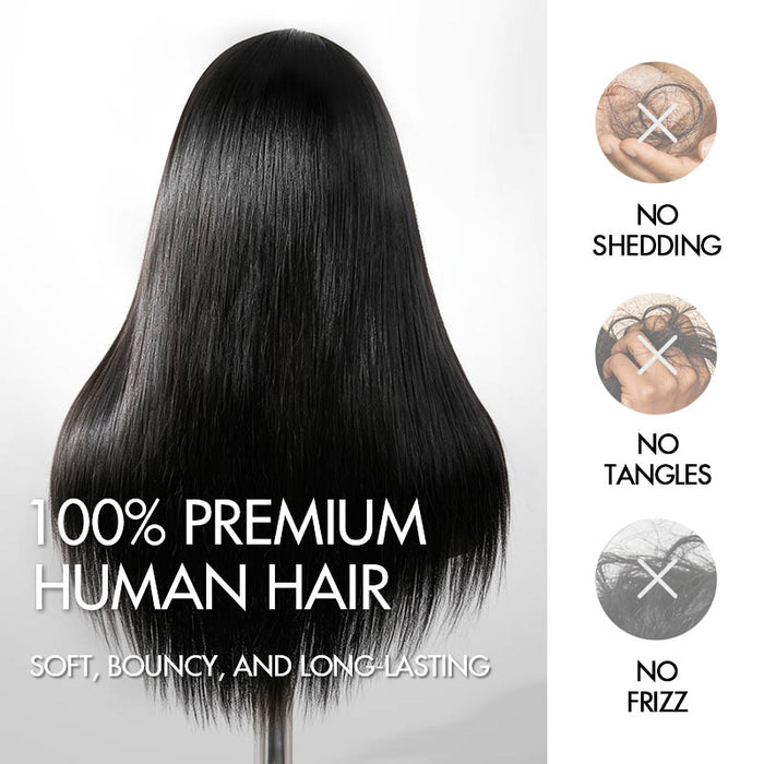 QVR Straight 210% Density Headband Wig 100% Human Hair Glueless Wigs for Women