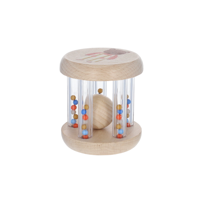 Le Petit Souk - Rattle - Cylinder Wooden Ball - Front