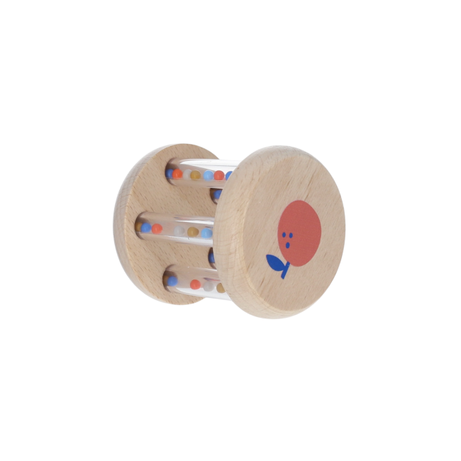 Le Petit Souk - Rattle - Cylinder Wooden Ball - Side