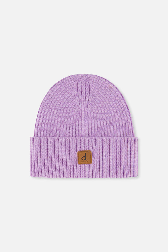 Ribbed Knit Hat Lavender-0