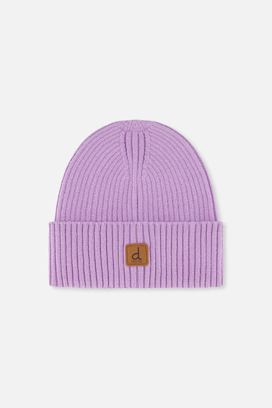 Ribbed Knit Hat Lavender-0