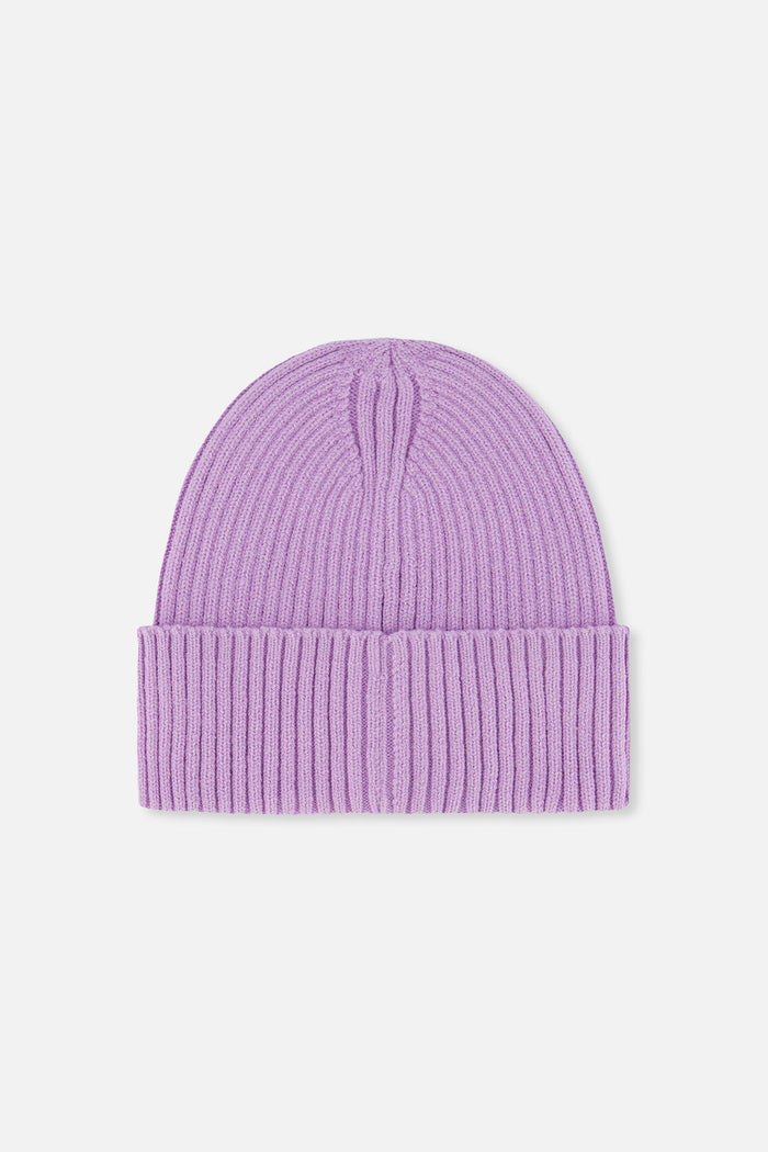 Ribbed Knit Hat Lavender-1