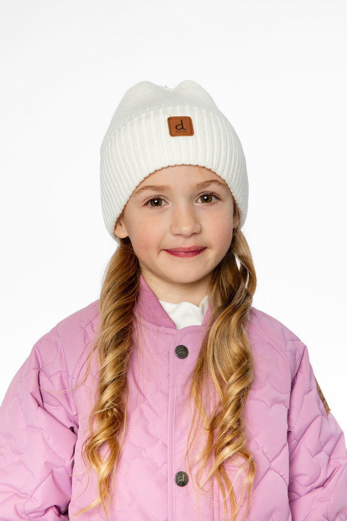 Ribbed Knit Hat Off-White-1
