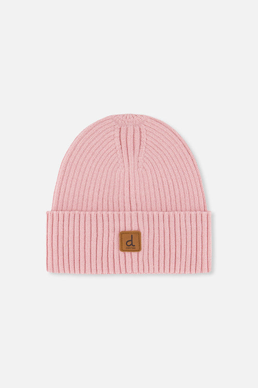 Ribbed Knit Hat Pale Dusty Pink-0