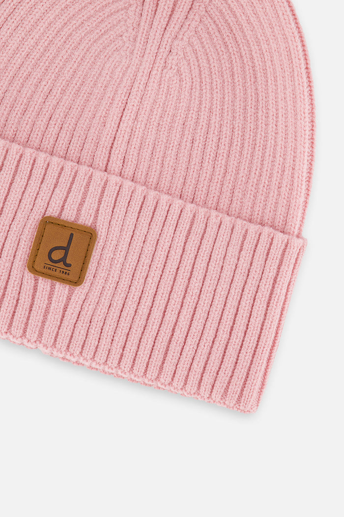 Ribbed Knit Hat Pale Dusty Pink-3