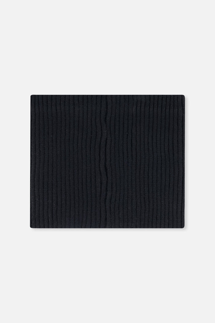Ribbed Knit Neckwarmer Black-1