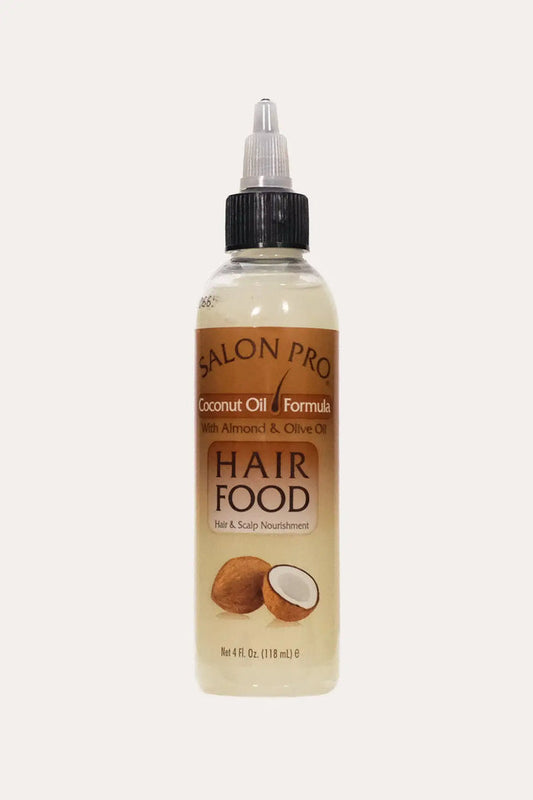 SALON PRO HAIR FOOD COCONUT OIL WITH ALMOND & OLIVE OIL 4oz SALON PRO