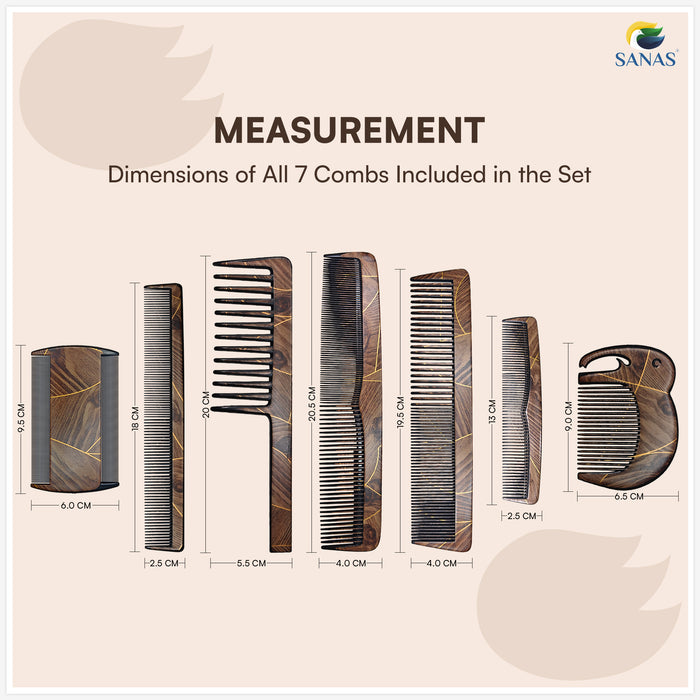 Wooden Hair Comb Set for Hair Growth Hair Accessories for Women