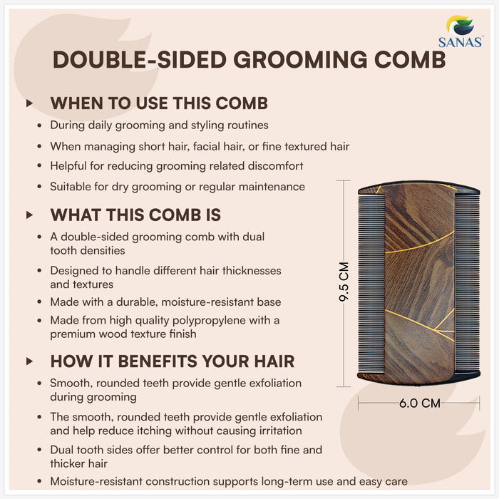 Fine Tooth Wooden Hair Comb Hair Accessories for Women