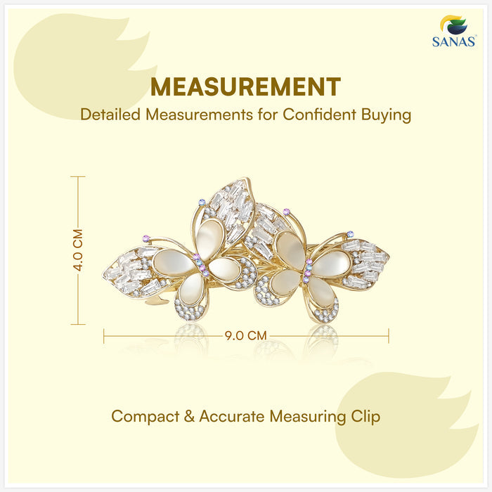 Golden Butterfly Hair Barrette Hair Accessories for Women