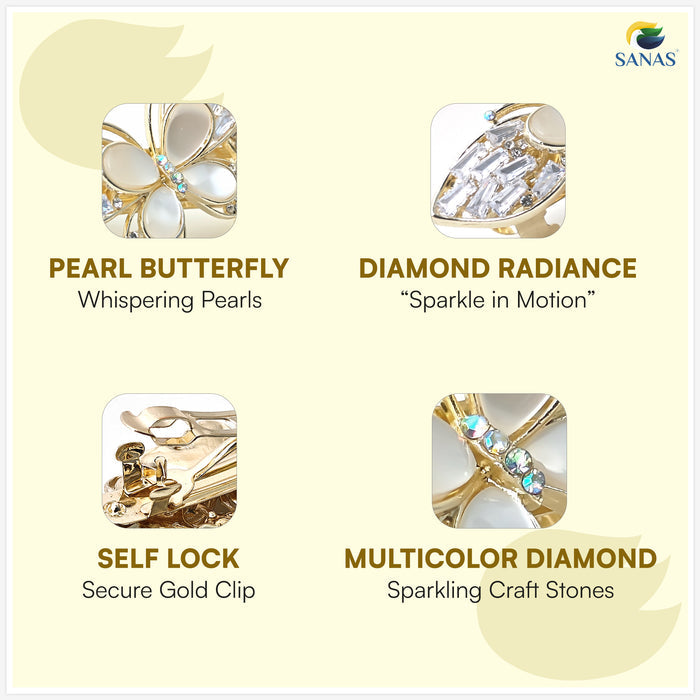 Crystal Butterfly Hair Clip for Women with Rhinestones